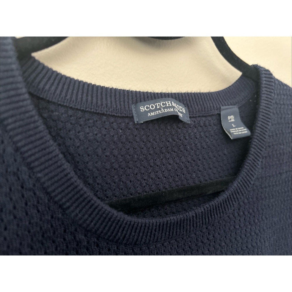 Scotch & Soda Men's Pullover Sweater Crew Neck L Navy Blue Knit - Picture 6 of 10
